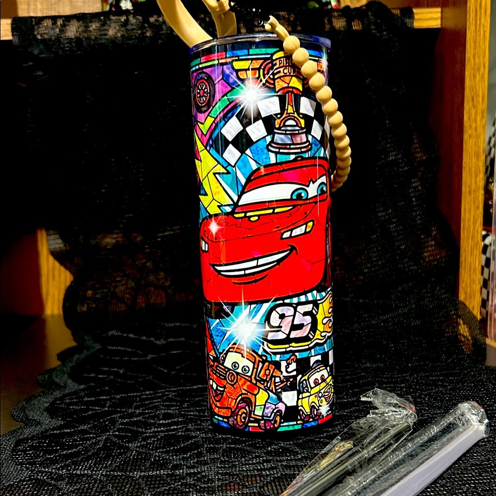 Colorful Cars Themed Tumbler